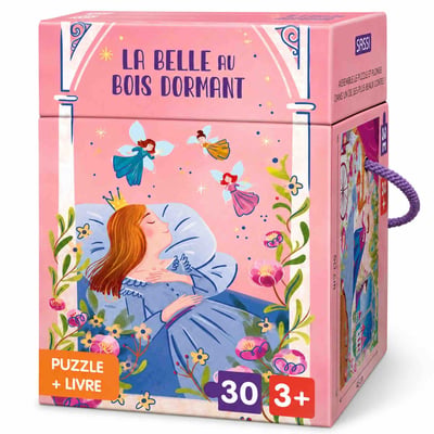 Puzzle et livre Disney, 30 pièces, La Belle au bois dormant SASSI