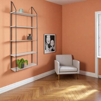 Etagère murale en métal noir et bois, 5 plateaux TALLINN PIER IMPORT