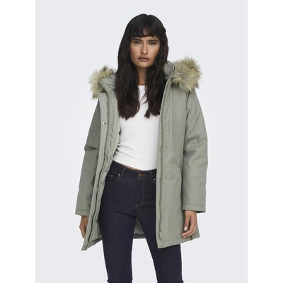 Veste Parkas Capuche avec bord en fausse fourrure détachable ONLY