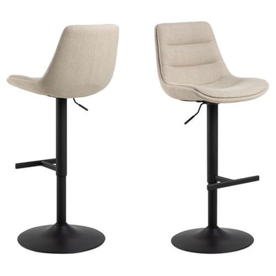 Lot de 2 chaises de bar réglables en tissu et acier TORSTEN TOILINUX