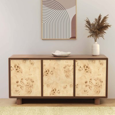 Umber Burl & Mango Wood 3 Door Sideboard ÉDITÉ