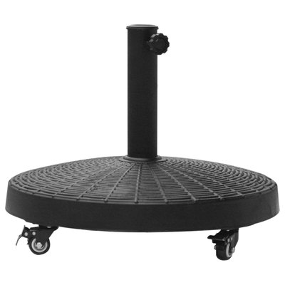 Pied de parasol avec 4 roulettes 22 Kg résine effet rotin OUTSUNNY