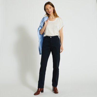 Pantalon droit contenant du coton, certifié Oeko-Tex MONOPRIX
