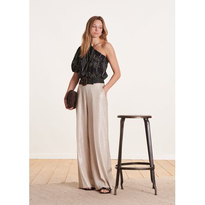Pantalon à taille haute en lin foiled LA FEE MARABOUTEE