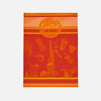 Torchon jacquard en coton COCKTAIL DE FRUITS COUCKE