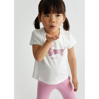T-shirt en coton avec strass LIU JO