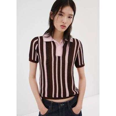 Pull-over maille col polo MANGO