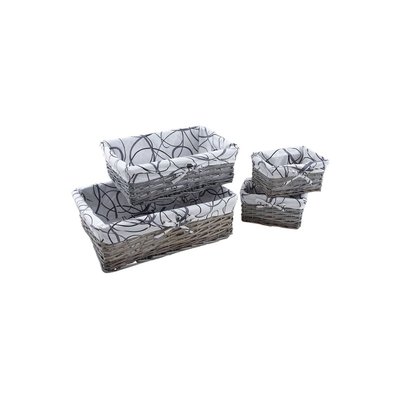 Corbeilles de rangement en éclisse grise (Lot de 4) AUBRY GASPARD