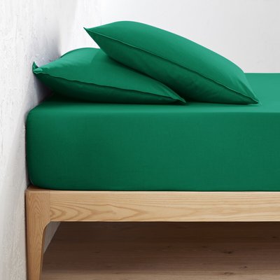 Drap housse uni coton lavé bonnet 30cm, Scenario LA REDOUTE INTERIEURS