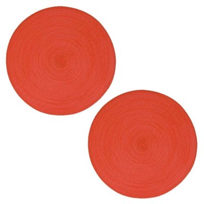 Lot de 2 sets de table Tressés Ronds - Diam. 38 cm - Noir SECRET DE GOURMET