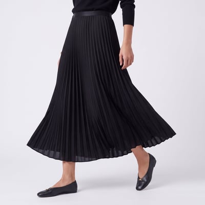 Jupe plisée midi avec taille élastique satinée CLEANE ARTLOVE