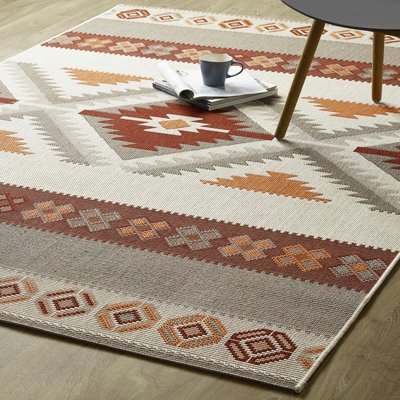 Tapis extérieur tissé kilim rectangle CASADA 3 UN AMOUR DE TAPIS