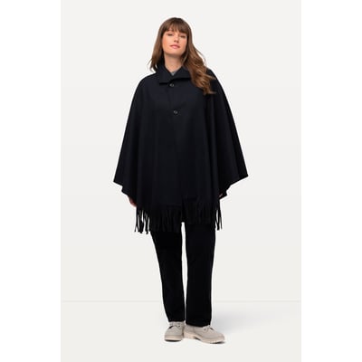 Poncho en laine mélangée à col montant et ULLA POPKEN