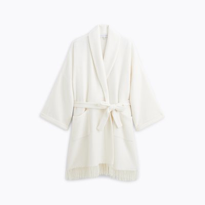 Poncho 3/4 col châle en laine polyamide, EPONYME LAURENCE TAVERNIER
