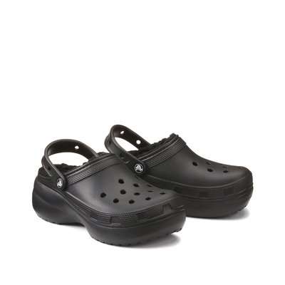 Classic Platform Clogs with Faux Fur Lining CROCS