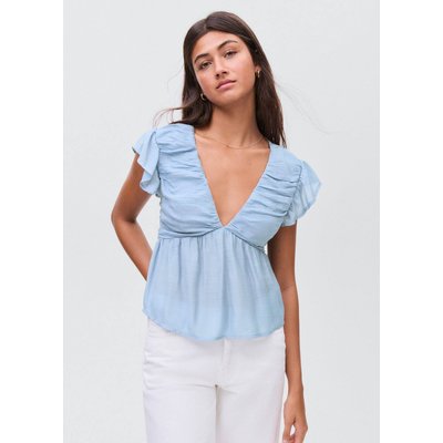 Blouse volants froncée MANGO TEEN