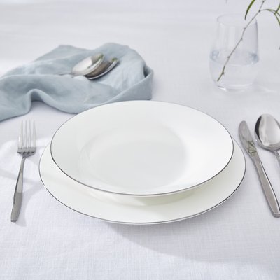 Set of 4 Serendipity Platinum Soup Plates ROYAL WORCESTER