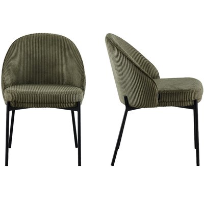 Lot de 2 chaises en velours côtelé - CLOE HOMIFAB