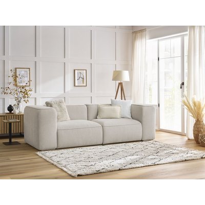 Canapé droit fixe 2 places en tissu texturé, ZEPHYR BOBOCHIC