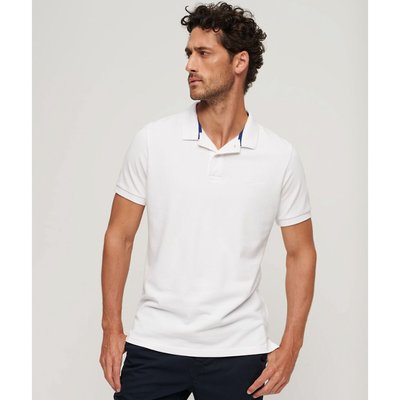 Cotton Pique Polo Shirt with Short Sleeves SUPERDRY