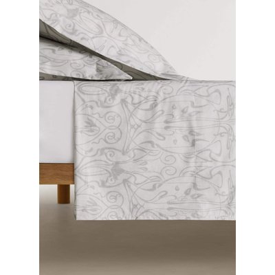 Drap plat percale de coton imprimé décoratif lit 150/160 cm MANGO HOME