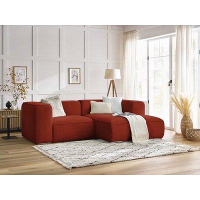 Canapé d'angle fixe 3 places en tissu texturé, ZEPHYR BOBOCHIC