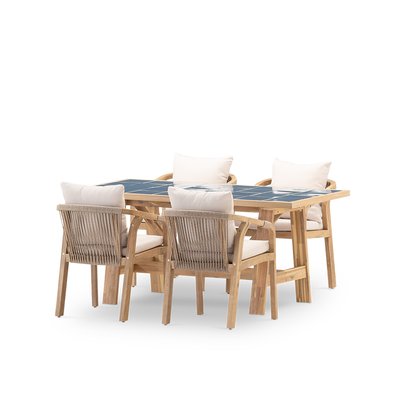 Salon de jardin, 4 chaises, BISBAL & SIENA DEFORA HOME