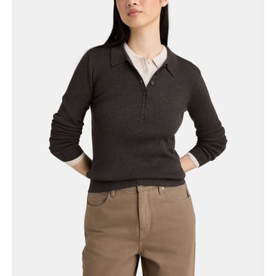 Pull polo droit okola maille côtelée JODHPUR