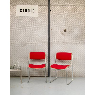 Lot de 6 chaises en laine Alma N°313 - Bon état DEBONGOUT