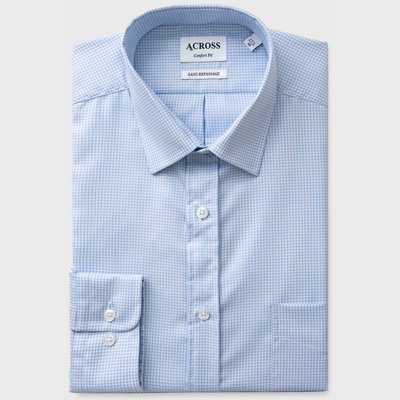 Chemise Confort fit sans repassage à carreaux vichy ACROSS