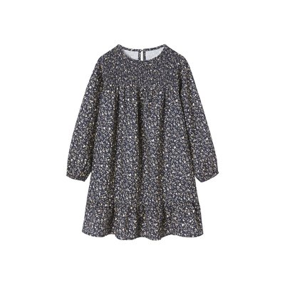 Robe à smocks motifs fleurs manches longues VERTBAUDET