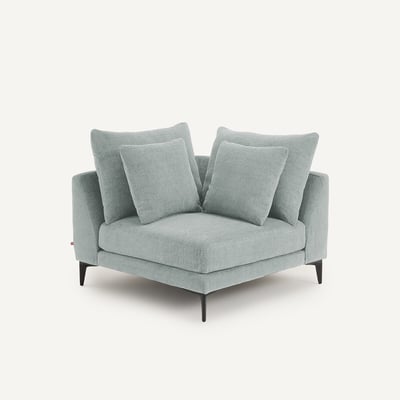Canapé d'angle en polyester natté, MODERNISTE AM.PM X EMMANUEL GALLINA