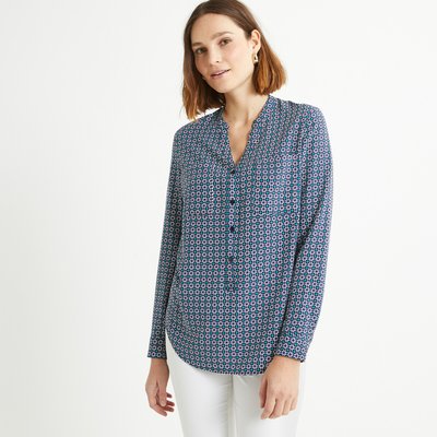 Blouse col tunisien, imprimé graphique ANNE WEYBURN