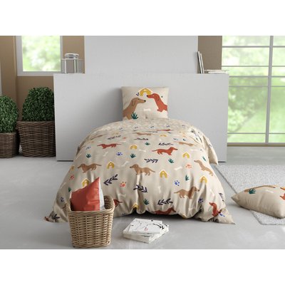 Parure housse de couette coton imprimée, Medor C DESIGN HOME TEXTILE