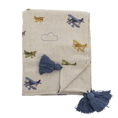 Plaid enfants coton recyclé avions  Plane BLOOMINGVILLE