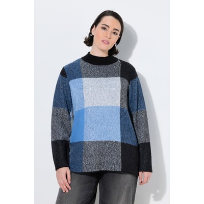 Pull, motif à carreaux, col montant ULLA POPKEN