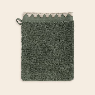 Gant De Toilette en Éponge unie et point feston triangulaire NERYDA MADURA