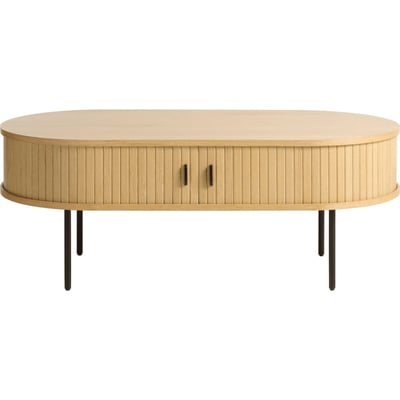 Table basse ovale cannelée bois GATIVEL RECOLLECTION