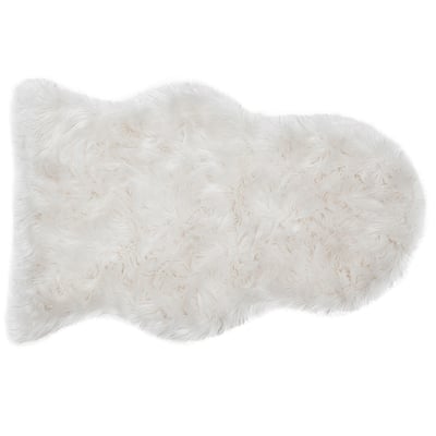 Tapis descente de lit imitation fourrure blanche 60 x 90 cm MEGEVE MILIBOO