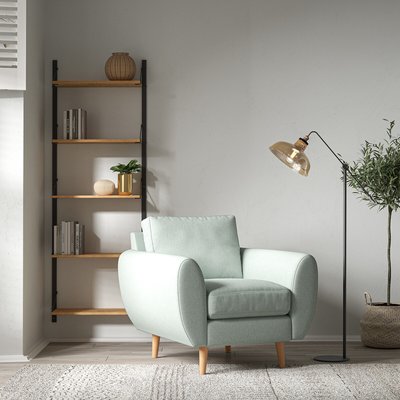 Ada Scandi Soft Brushed Armchair with Light Wood Legs ÉDITÉ