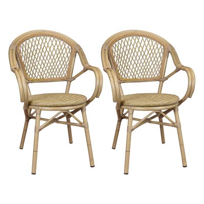 Lot de 2 fauteuils de table extérieur en rotin synthétique, CAPRI NOW'S HOME