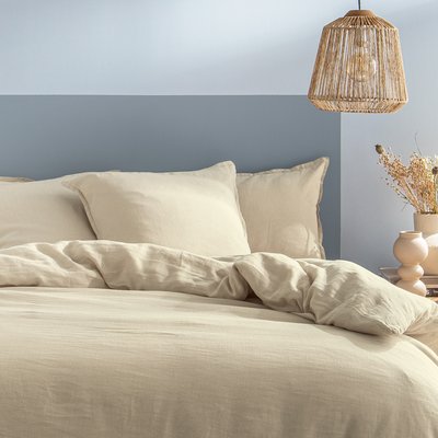 Housse de couette unie en lin, PASSION LIN MATT ET ROSE