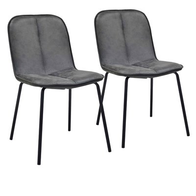 Lot de 2 chaises en métal et textile enduit, ALIX OVIALA