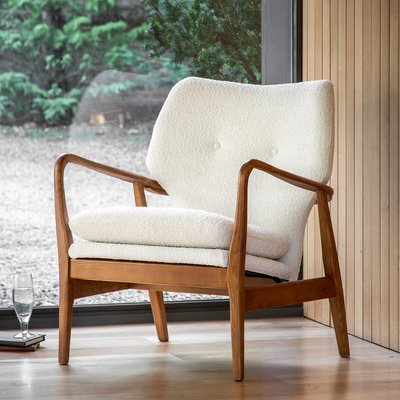 Jeni Textured Boucle Mid Century Armchair SO'HOME
