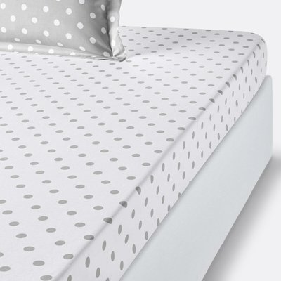 Drap housse pur coton imprimé pois, Clarisse LA REDOUTE INTERIEURS