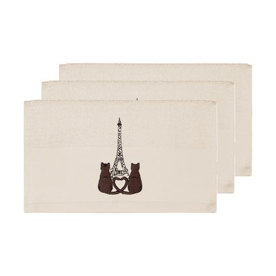 Lot de 3 serviettes invité PARIS MON CHAMOUR SENSEI MAISON