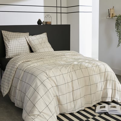Parure de lit en 100% coton à motifs avec housse de couette + taie d’oreiller EDEN