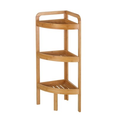 Étagère d'Angle pour WC ou Salle de Bain en Bambou WADIGA