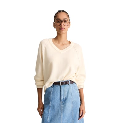 Pull à col en V en laine mérinos, coupe classique au toucher doux MARC O’POLO DENIM