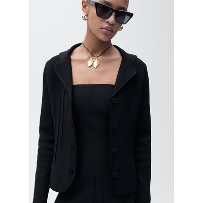 Veste maille avec col revers MANGO
